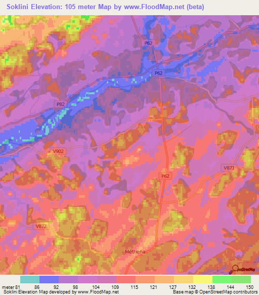 Soklini,Latvia Elevation Map