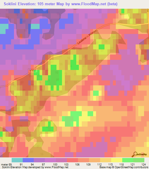 Soklini,Latvia Elevation Map