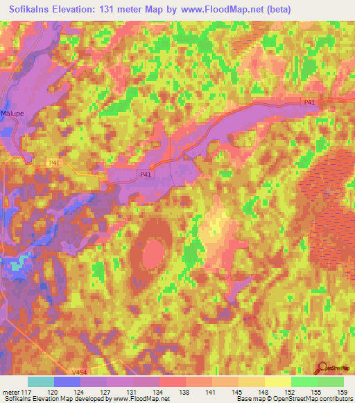 Sofikalns,Latvia Elevation Map