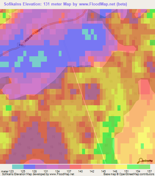 Sofikalns,Latvia Elevation Map