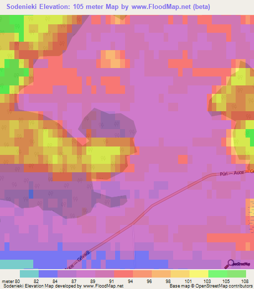 Sodenieki,Latvia Elevation Map