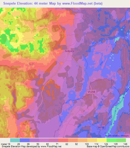 Snepele,Latvia Elevation Map