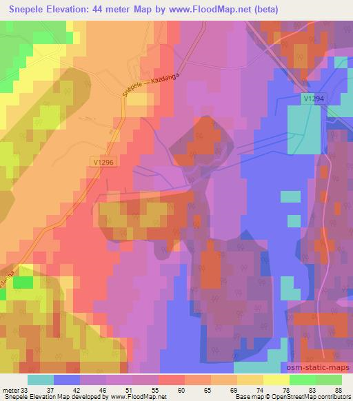 Snepele,Latvia Elevation Map