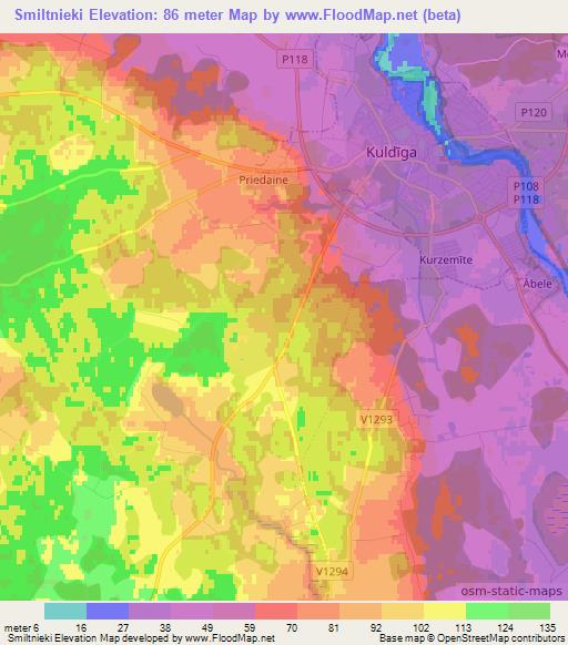 Smiltnieki,Latvia Elevation Map