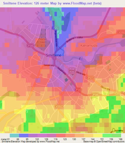 Smiltene,Latvia Elevation Map