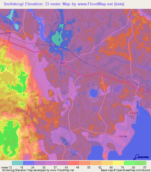 Smilskrogi,Latvia Elevation Map