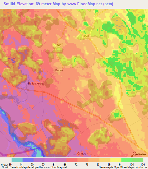 Smilki,Latvia Elevation Map