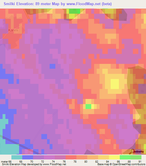 Smilki,Latvia Elevation Map