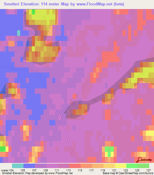 Smelteri,Latvia Elevation Map