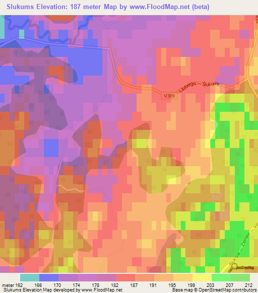 Slukums,Latvia Elevation Map