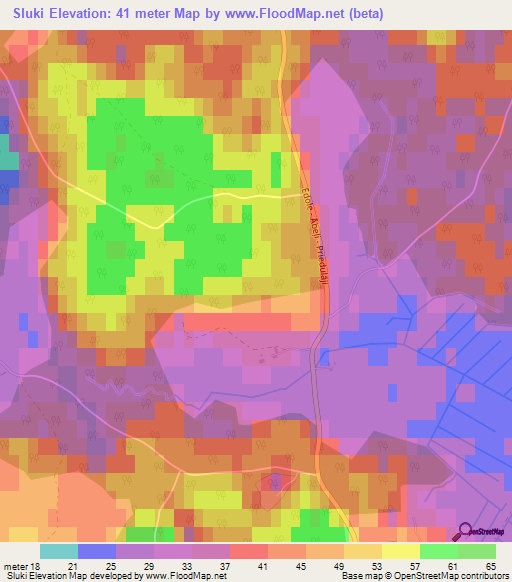 Sluki,Latvia Elevation Map