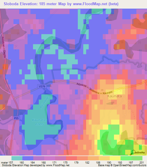 Sloboda,Latvia Elevation Map