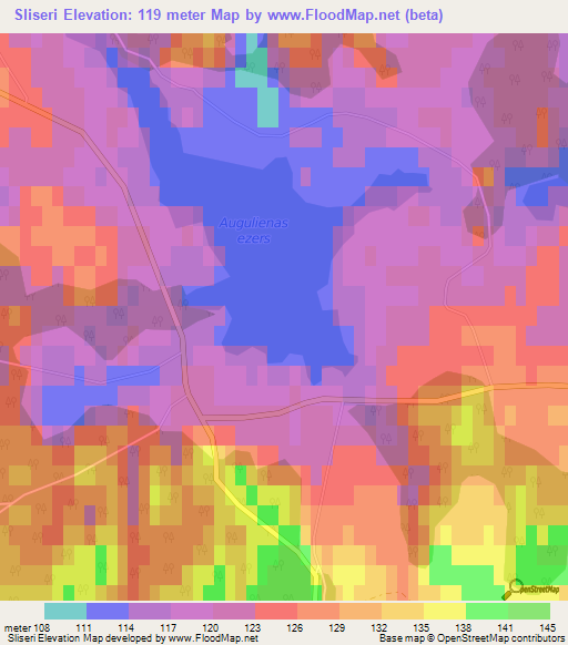 Sliseri,Latvia Elevation Map