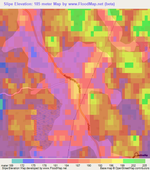 Slipe,Latvia Elevation Map