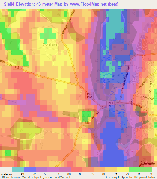 Sleiki,Latvia Elevation Map