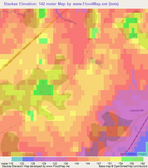 Slaukas,Latvia Elevation Map