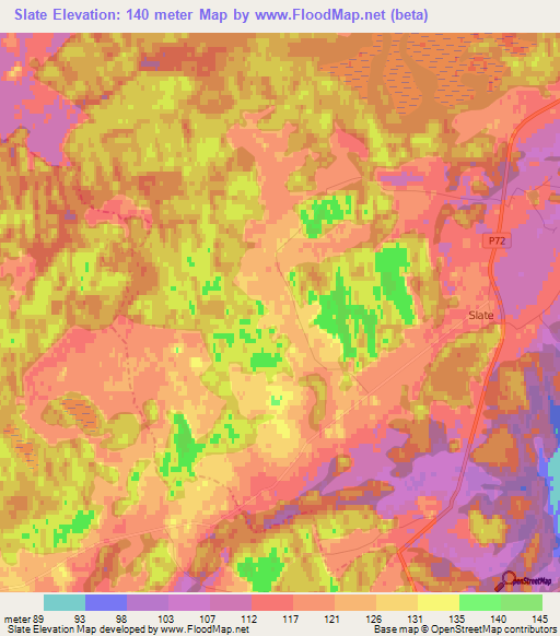 Slate,Latvia Elevation Map