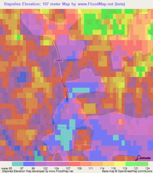 Slapsiles,Latvia Elevation Map