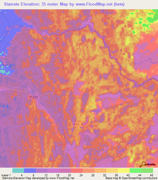 Slamste,Latvia Elevation Map