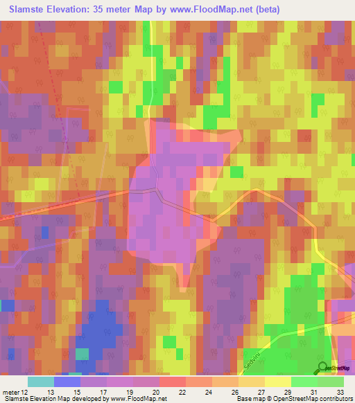 Slamste,Latvia Elevation Map