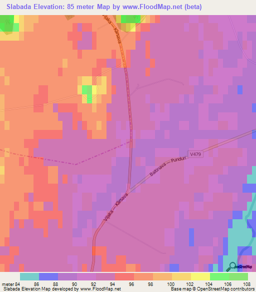 Slabada,Latvia Elevation Map