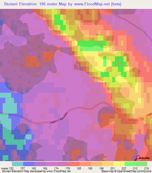 Skutani,Latvia Elevation Map