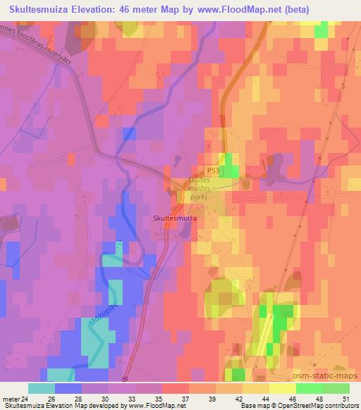 Skultesmuiza,Latvia Elevation Map