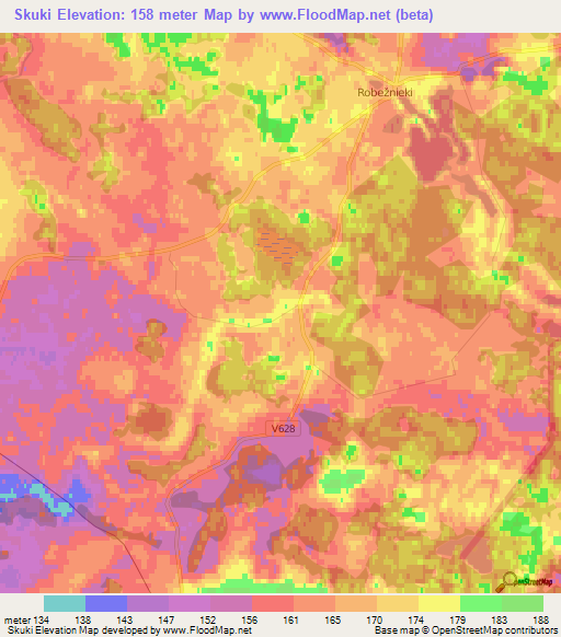 Skuki,Latvia Elevation Map