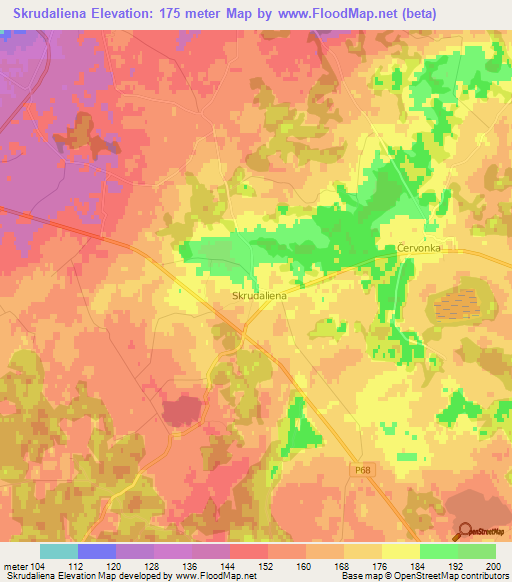 Skrudaliena,Latvia Elevation Map