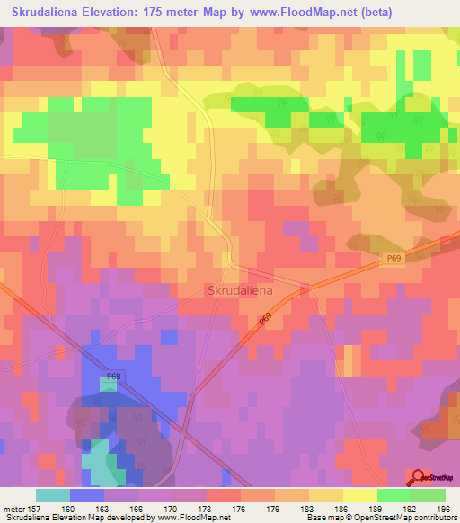 Skrudaliena,Latvia Elevation Map