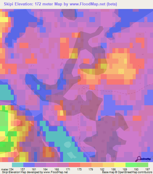 Skipi,Latvia Elevation Map