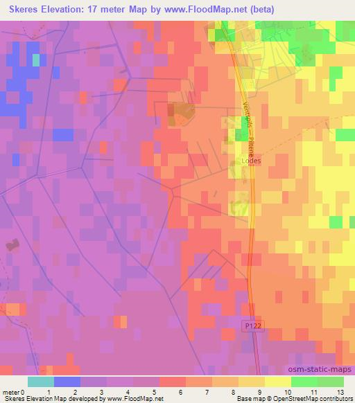 Skeres,Latvia Elevation Map