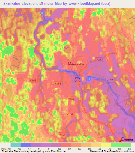 Skankalne,Latvia Elevation Map