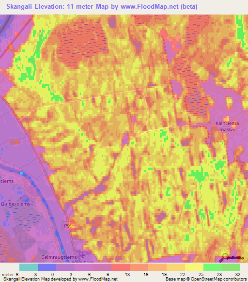 Skangali,Latvia Elevation Map