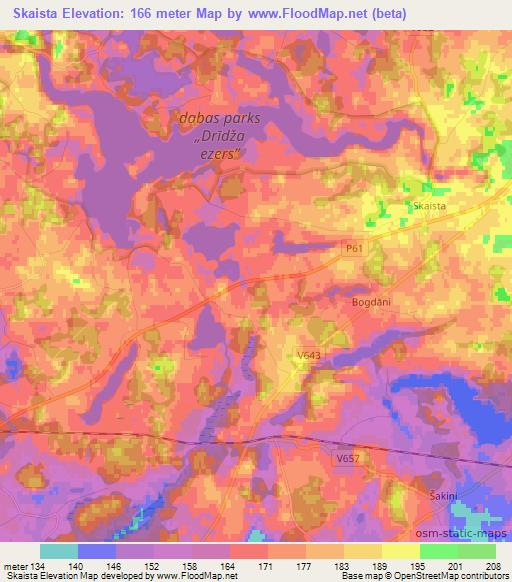 Skaista,Latvia Elevation Map