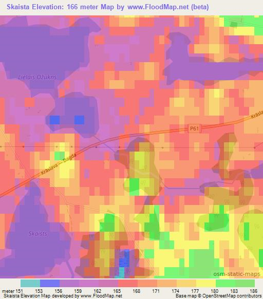 Skaista,Latvia Elevation Map