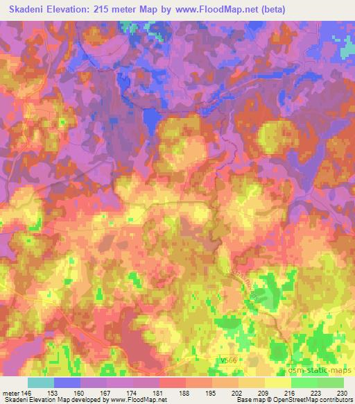 Skadeni,Latvia Elevation Map