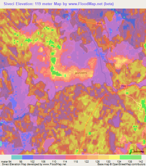 Siveci,Latvia Elevation Map