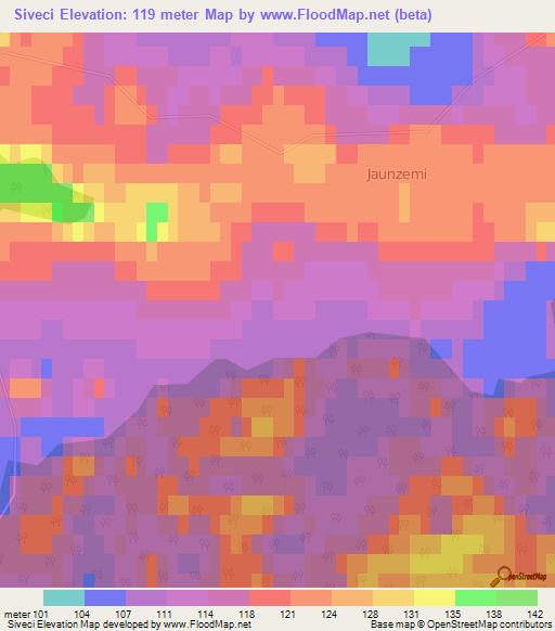 Siveci,Latvia Elevation Map