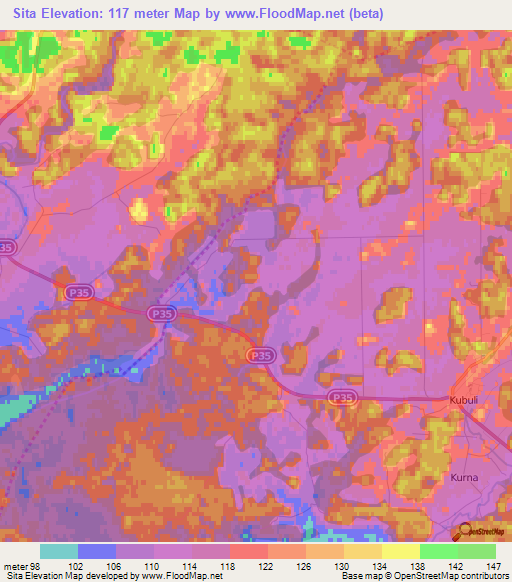 Sita,Latvia Elevation Map