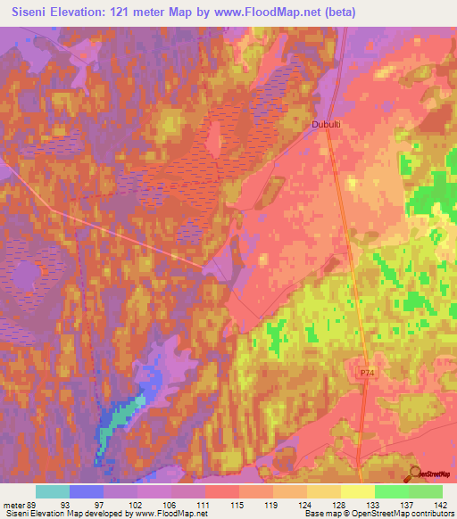 Siseni,Latvia Elevation Map