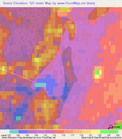 Siseni,Latvia Elevation Map