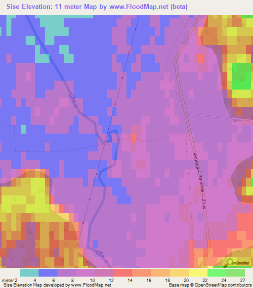 Sise,Latvia Elevation Map