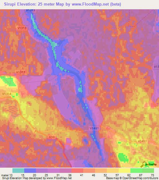 Sirupi,Latvia Elevation Map