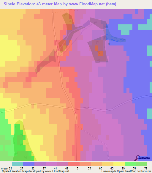 Sipele,Latvia Elevation Map