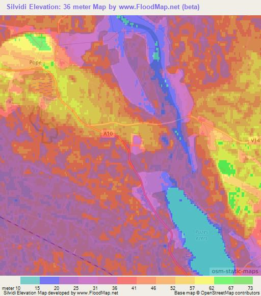 Silvidi,Latvia Elevation Map