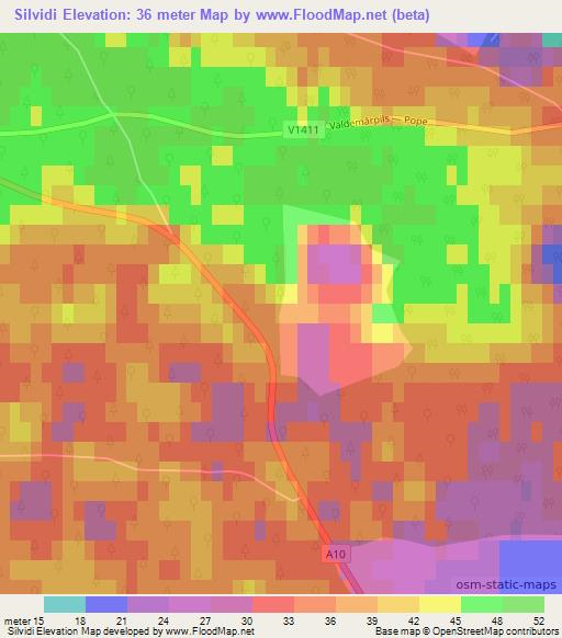 Silvidi,Latvia Elevation Map