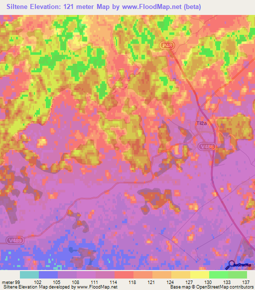 Siltene,Latvia Elevation Map