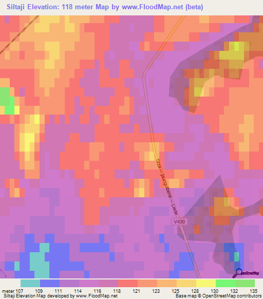 Siltaji,Latvia Elevation Map