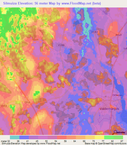 Silmuiza,Latvia Elevation Map